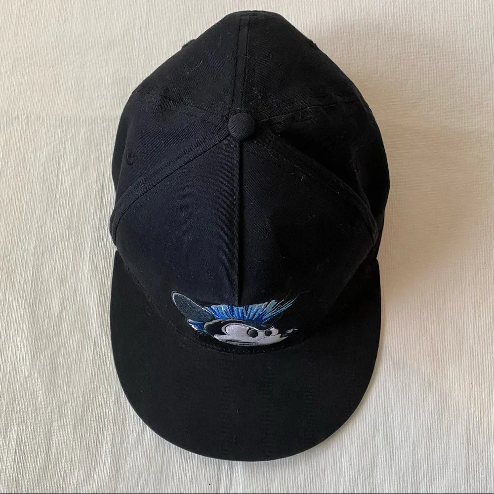 Disney Parks black Mickey mohawk hat size youth Scowling Mickey